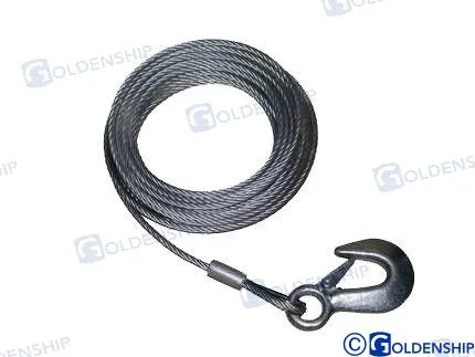 WINCH CABLE & HOOK 5MM*10M