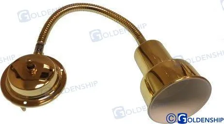 BULKHEAD LIGHT BRASS WITH FLEX 12V 10W H