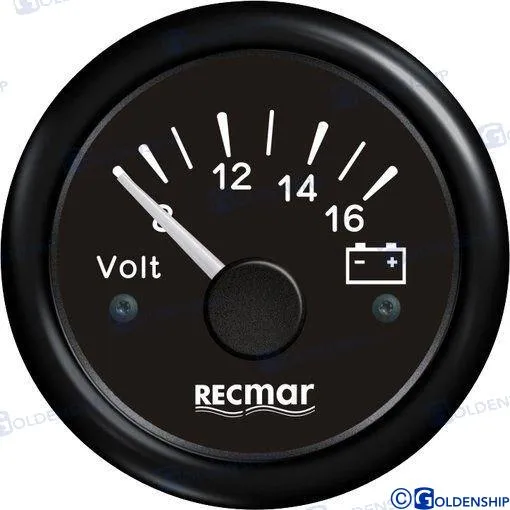 VOLTMETER 8-16V BLACK