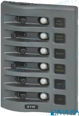 PANEL WD 12VDC CLB 6 POS GRAY