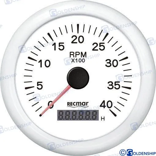 TACHOMETER 1.0/10.0 - 0/4000 RPM WHITE