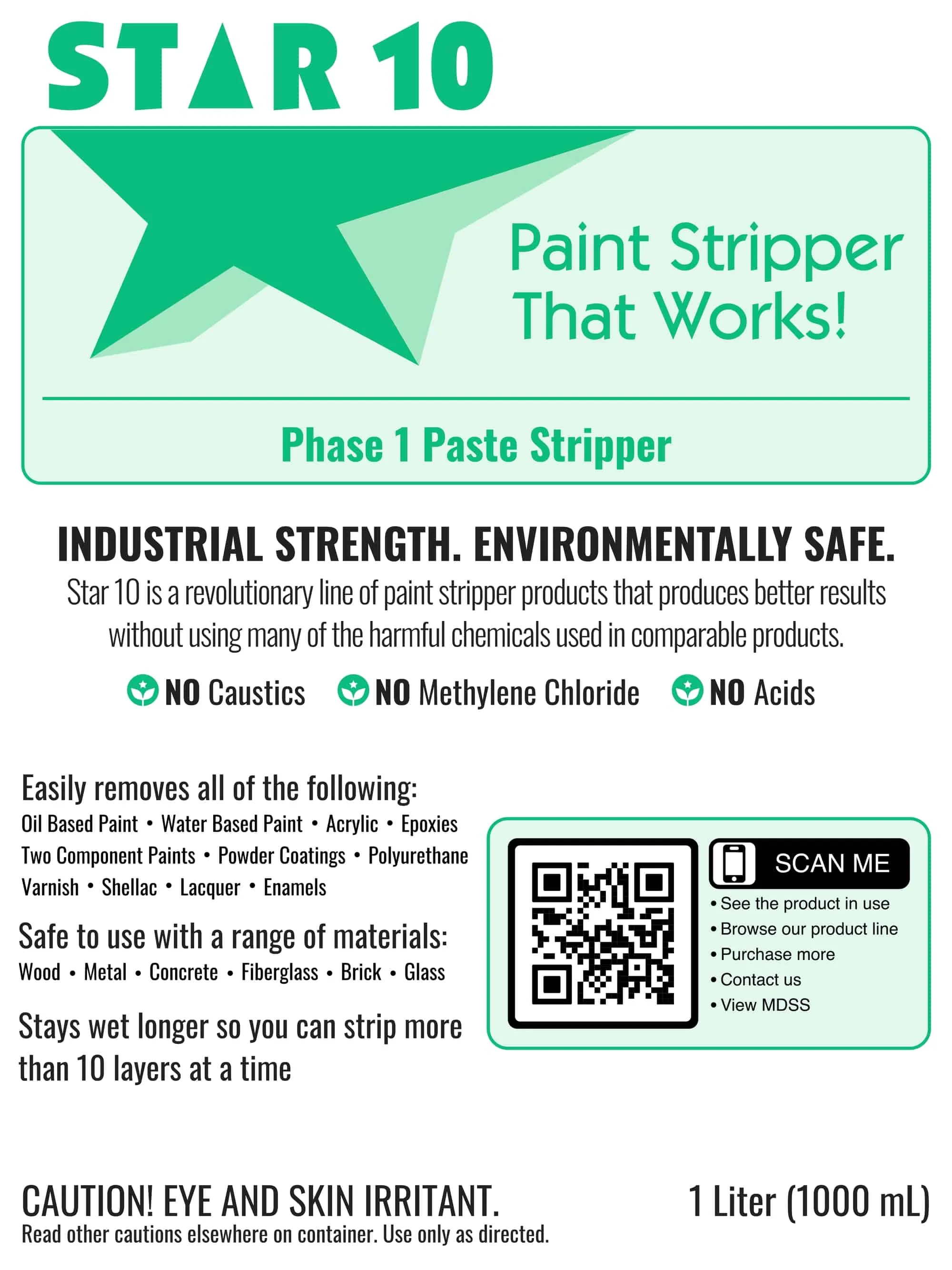 STAR 10 PASTE PAINT STRIPPER | 12 X 1 QUART