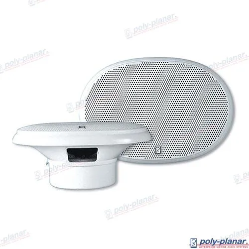 WHITE MID POWER 3-WAY SPEAKERS 6"X9"