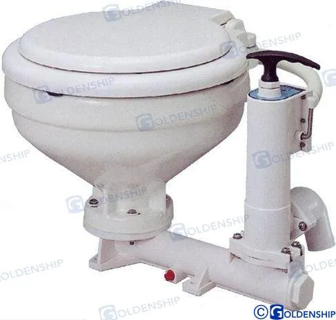 MANUAL TOILET w/PLASTIC SEAT & COVER