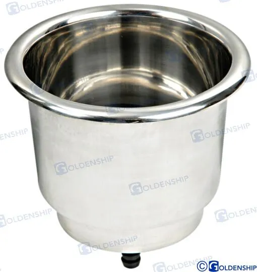 GLASS & CAN HOLDER SS W/DRAIN HOLE