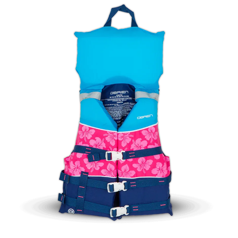 O'Brien Youth Nylon Life Jacket w/ Collar - Pink