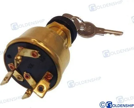 IGNITION STARTER SWITCH BRASS 4T-3POS W/