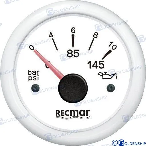 OIL PRESSURE 10-184º 0/10 BAR WHITE