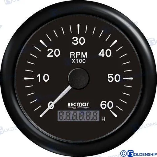 TACHOMETER 1.0/10.0 - 0/6000 RPM BLACK