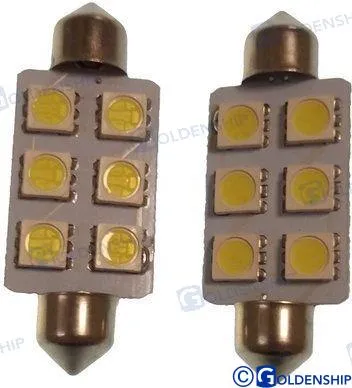 BULB FESTOON 6LED 1,3W 10/30V (2) ICE WH