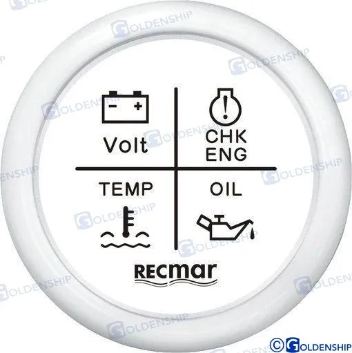 4 LED ALARM GAUGE 12V/24V WHITE