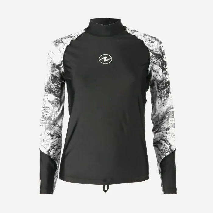 Aqualung Long Sleeve Rash Guard for Women - Black