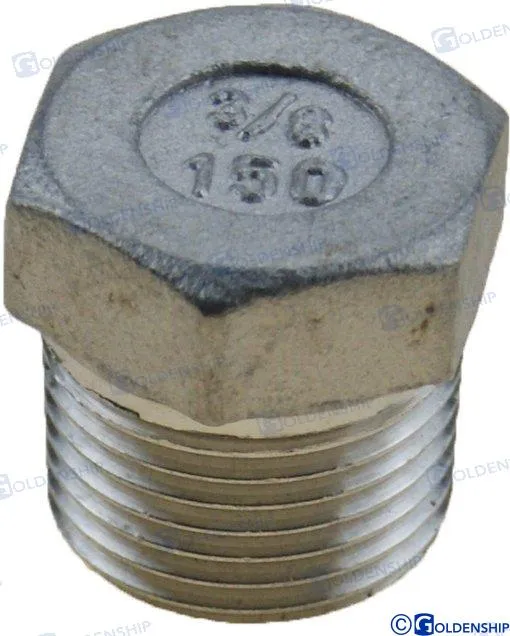 HEX HEAD PLUG  AISI 316  3/4