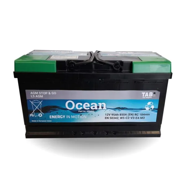 Sea Zone AGM Ocean Battery 12V 95Ah 850A (EN) RC 184min EN 50342,W5-C2-V3-E4-M3