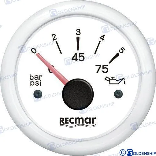 OIL PRESSURE 10-184º 0/5 BAR WHITE