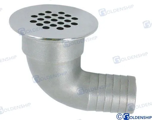 DRAIN GRATE W/BARB ADAPTER 90º 1-1/2"