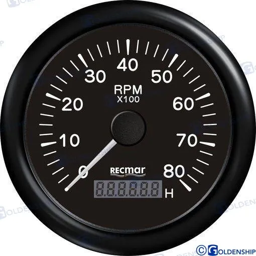 TACHOMETER 1.0/10.0 - 0/8000 RPM BLACK