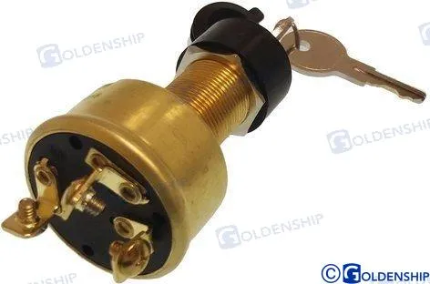 IGNITION STARTER SWITCH BRASS 3T-3POS W/