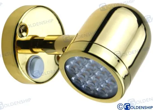 BRASS READING LIGHT W/LED