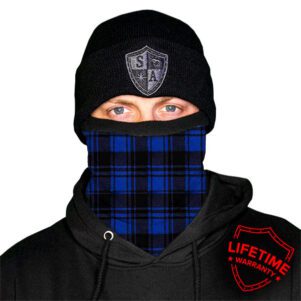 SA Frost Tech | Blue Plaid Fleece Lined Face Shield